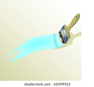 Vector drawing of a paint brush painting/Paint brush/Easy to edit vector file, grouped objects, easy to edit layers, room for copy space