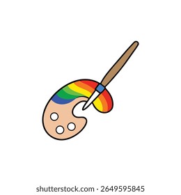 vector drawing of a painter s hand holding a brush
