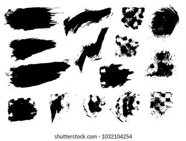 Vector drawing paints. Strips, grunge prints. Design elements for your creativity. Handmade. Original textures, hand drawing. Brushes, frames