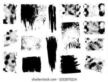 Vector drawing paints. Strips, grunge prints. Design elements for your creativity. Handmade. Original textures, hand draw. Brushes