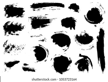 Vector drawing paints. Strips, grunge prints. Design elements. Original textures