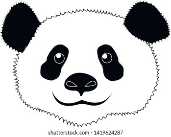 vector drawing of a Panda on white background