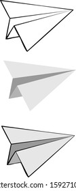 Vector drawing paper airplane set