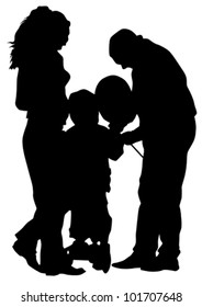 Vector drawing parents and child