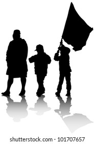 Vector drawing parents and child