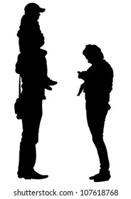 Vector drawing parents and child