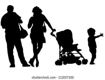 Vector drawing parents and child