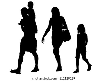 Vector drawing parents and child