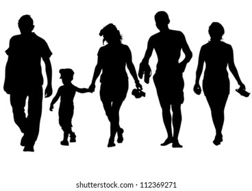 Vector drawing parents and child