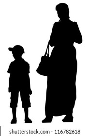 Vector drawing parents and child
