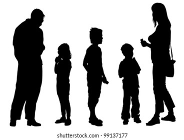 Vector drawing parents and child