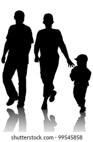 Vector drawing parents and child