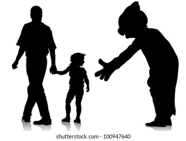 Vector drawing parents and childs