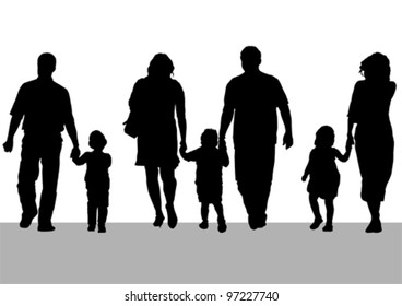 Vector drawing parents and childs