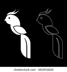 Silueta de loro, icono de estilo plano contorno