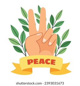 Signo de mano de vectores de paz