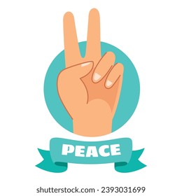 Signo de mano de vectores de paz