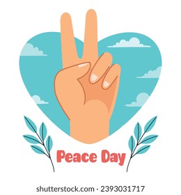 Signo de mano de vectores de paz