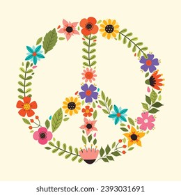 Vector Drawing Of Peace Symbol