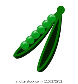 Vector drawing peas. Peas color green