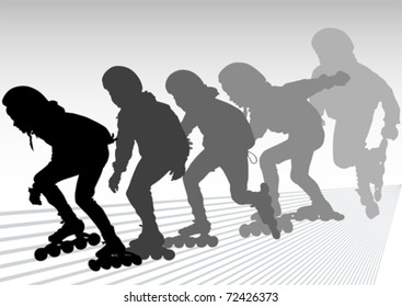 Vector drawing people in cafes. Silhouettes of people in urban life