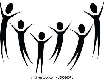 Vector drawing people icon sign