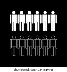 Ilustración esquemática de personas, figuras blancas