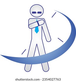 vector drawing of people and time clock