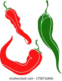 Vector drawing pepper. Nature. Sketch, illustration. decorative