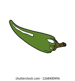 
Vector drawing pepper spicy kitchen food