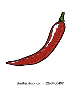 
Vector drawing pepper spicy kitchen food