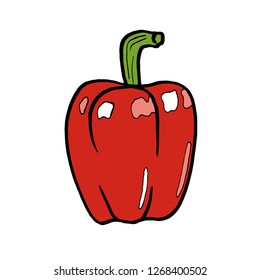 
Vector drawing pepper spicy kitchen food