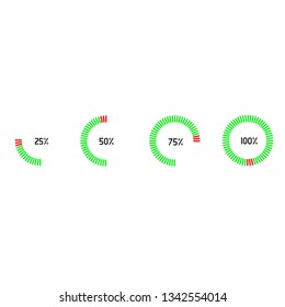Vector drawing percent scale round, color green flat style