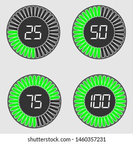 Vector drawing percent scale round color green