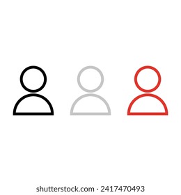 Vector drawing of a person on the chest color black, gray, red flat style