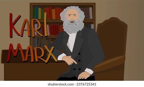 
A vector drawing of philosopher Karl Marx