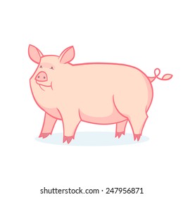 Vector drawing of a pig