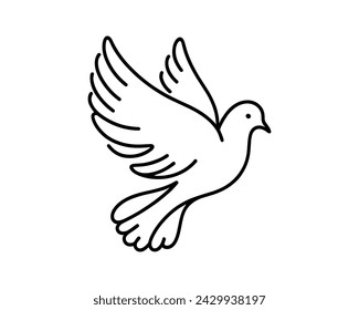 Vector drawing of a pigeon, one line.