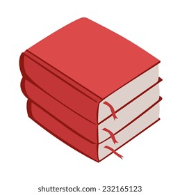 Vector drawing of a pile of books