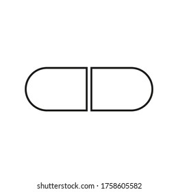 Vector drawing pill, contour color gray flat style