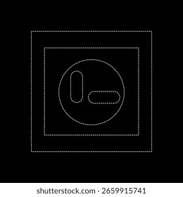 Vector drawing pills, dotted line color white flat style