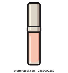 A vector drawing of a pink lipstick balm, designed with a sleek and modern look.