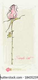 Vector drawing of a pink rose flower