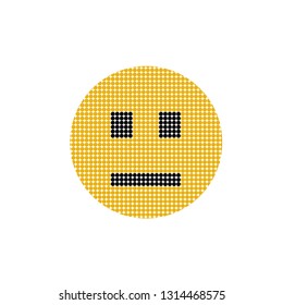 Vector drawing pixel smile, color yellow flat style