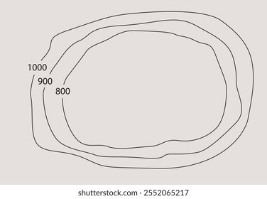 Dibujo de Vector de una llanura utilizando el método isohypsum