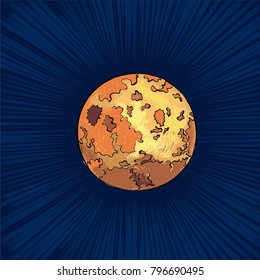 A vector drawing of the planet Venus from the Solar System