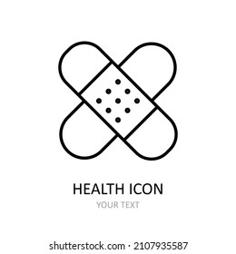 Vector drawing of plaster. Linear icon. 