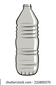 Vector Drawing Of A Plastic Water Bottle