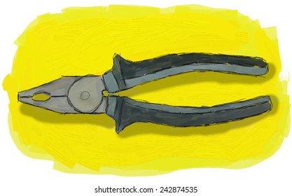 vector drawing pliers 