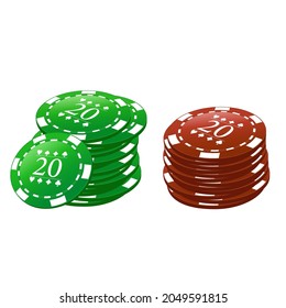 
Vector drawing of poker chips in a stack
